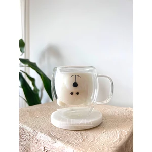 Çift Camlı Kulplu Ayıcık Karakterli Borosilikat Cam Kupa Bardak | 250 ml 1ADET