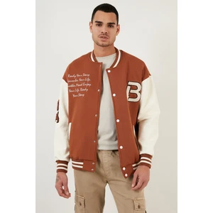Oversize Kolej Yaka Cepli Bomber Ceket Erkek Ceket 628MNH171