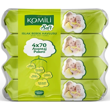 Komili Soft Islak Havlu 4 x 70 Toplam 280