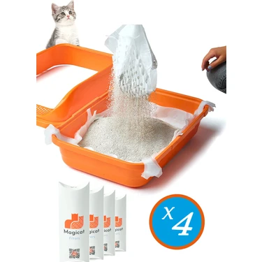 Magicat Kedi Kumu Temizleme Kokusuz Elekli Filtre ( 7 li L-XL ) 4 lü Avantaj