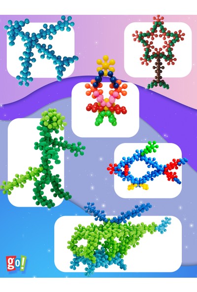 Go Toys Kar Tanesi Molekül Yapı Taşları Eğitici Oyuncak 120 Adet Eğitici Oyuncak
