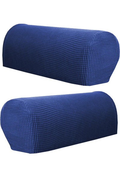 2 Kol Dayama Kapağı Polyester Sandalye Koltuk Kolları Koruyucular Koyu Mavi