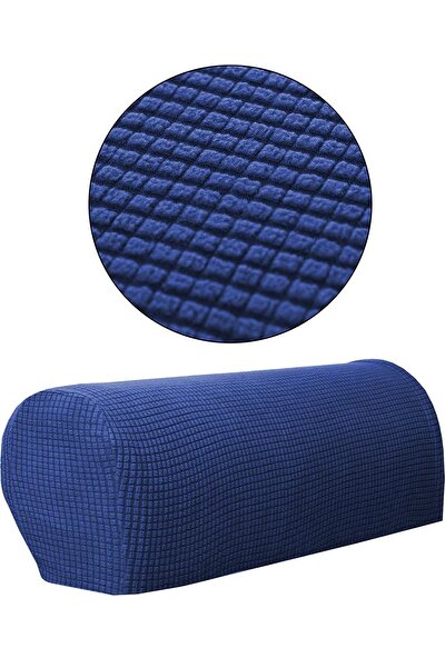 2 Kol Dayama Kapağı Polyester Sandalye Koltuk Kolları Koruyucular Koyu Mavi