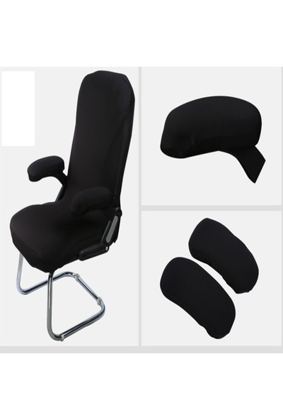 1paır Ofis Bilgisayar Sandalye Kapak Polyester Sandalye Kolu Kapaklar Siyah