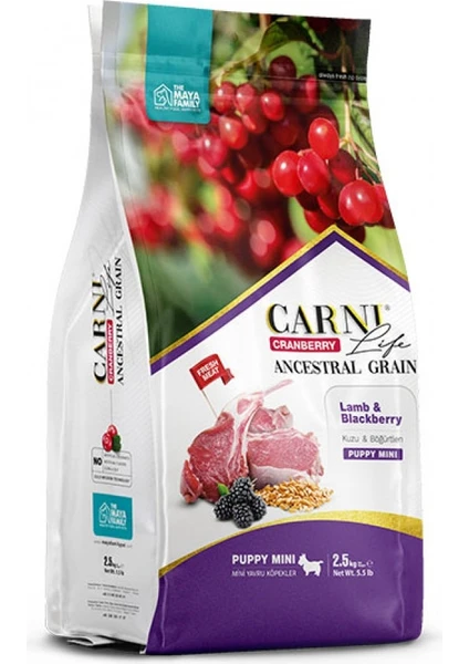 Life Cranberry Kuzu Eti ve Böğürtlenli Mini Irk Yavru Köpek Maması 7 kg