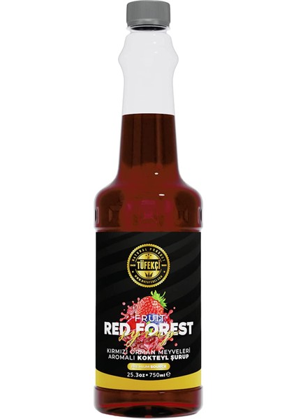 By Tüfekçi Kırmızı Orman (Red Forest) Kokteyl, Kahve ve Pasta Şurubu 750 ml