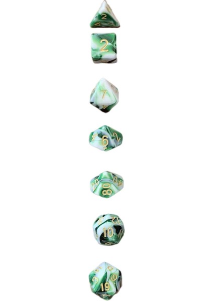 Polyhedral Party, Dnd Rpg Mtg Yetişkinler Için Aile Oyunları Props Aile Oyunları Oyunu Koyu Yeşil Beyaz