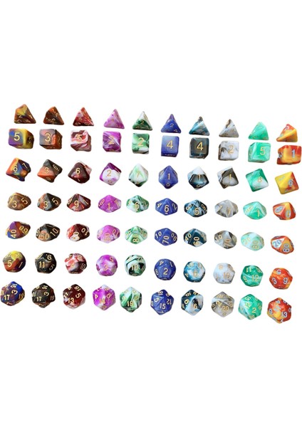 Flower World Dijital Polyhedral Set Masa Üstü Oyunlar Aksesuarları 10 Set(Yurt Dışından)