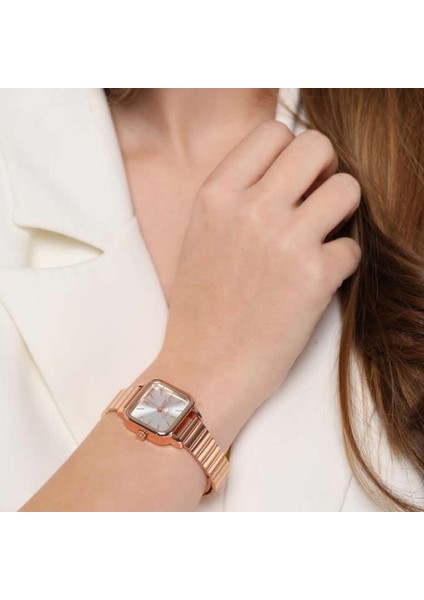Minimal Kare Rose Gümüş Kadın Kol Saati modelleri