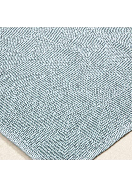 Geo Saf Pamuk Dekoratif Yıkamalı Halı 150X200 cm Açık Mavi fiyatları