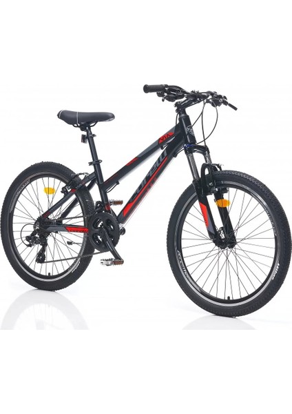 Via Lady 1.1 24 Jant 21 Vites 33 cm V-Fren Çocuk Bisikleti-Siyah-Kırmızı