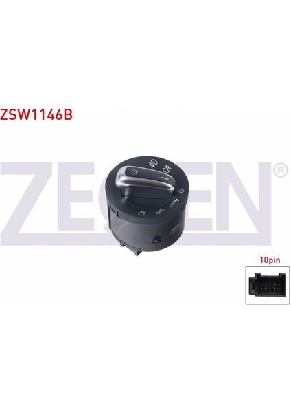 Volkswagen Caddy Far Anahtarı Krom 10 Pin Otomatik 5ND941431B