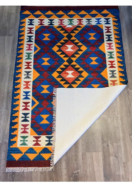 Cotton 560 Etnik Eskitme Desenli Dokuma Taban Çok Renkli Kilim