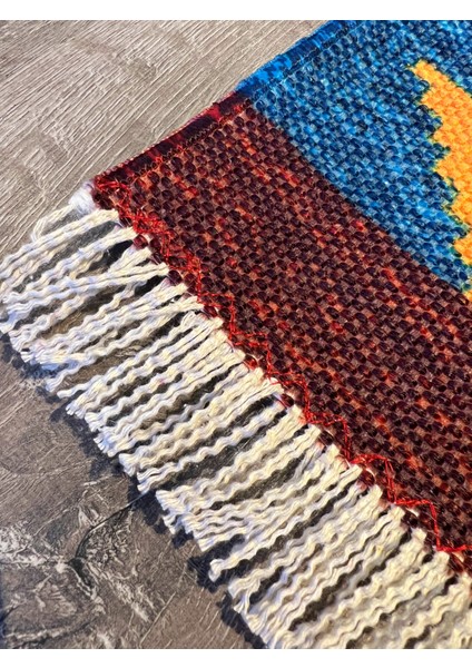 Cotton 560 Etnik Eskitme Desenli Dokuma Taban Çok Renkli Kilim