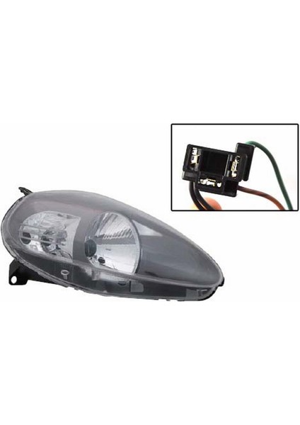 Fıat Grande Punto Ön Far Elektrikli Motorlu Koyu Gri Sağ 2008-2009 51840990