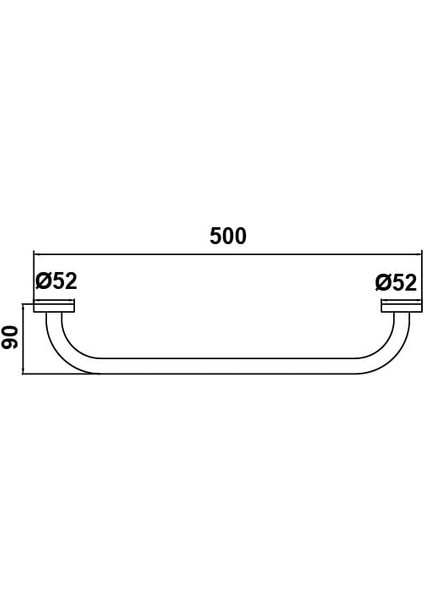 Düz Tutamak Krom Parlak 500MM