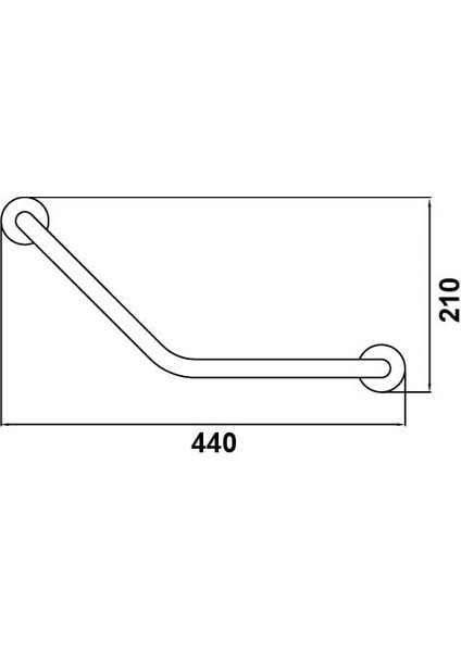 Açılı Tutamak 440MM Parlak Krom Renk