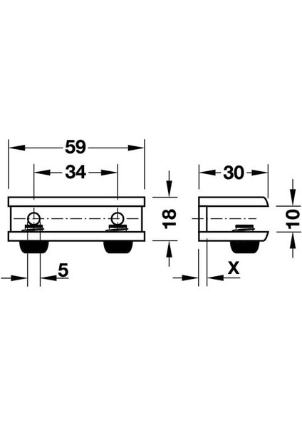 Raf Tutucu Cam Krom Parlak 8-10MM (1 Çift)