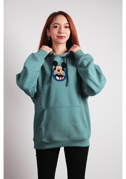 Oversize Hoodie Mickey Mouse Dragling Mint Green