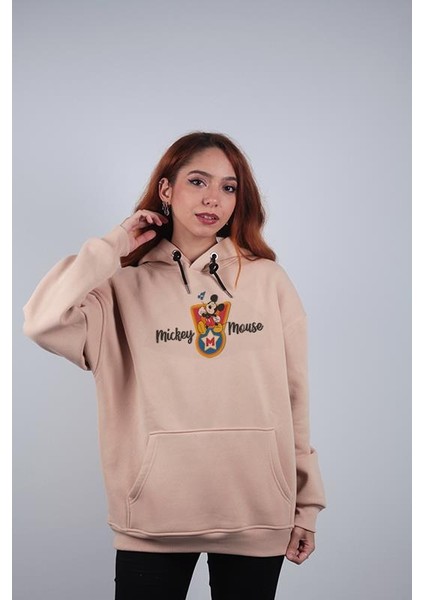 Oversize Hoodie Star Mickey Mouse Write Stone Color