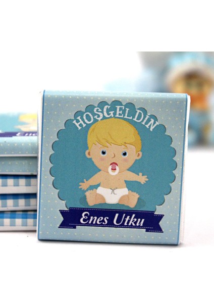 Hoşgeldin Bebek Çikolatası Isim Yazılabilen Hediye Çikolata EBK10 150 Adet