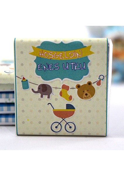 Hoşgeldin Bebek Çikolatası Isim Yazılabilen Hediye Çikolata EBK20 72 Adet