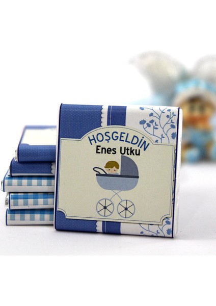 Hoşgeldin Bebek Çikolatası Isim Yazılabilen Hediye Çikolata EBK12 72 Adet