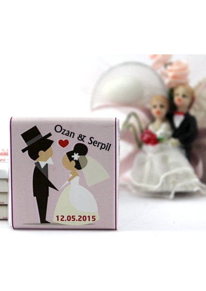 Nikah Çikolatası Kişiselleştirilebilir El Yapımı Madlen Çikolata NKK28 48 Adet