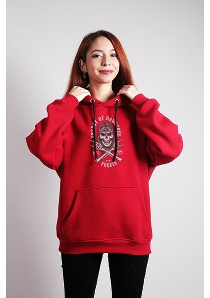 Oversize Hoodie Energy Of Hardcore Write Red
