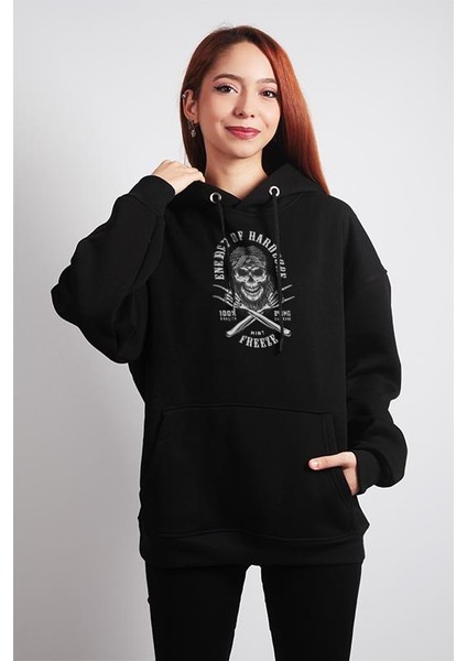 Oversize Hoodie Energy Of Hardcore Write Black