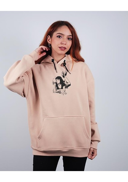 Oversize Hoodie Mia Wallace Printed Stone Color