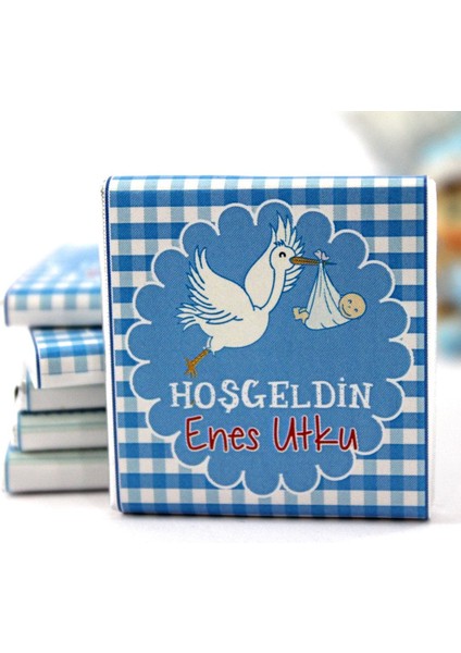 Hoşgeldin Bebek Çikolatası Isim Yazılabilen Hediye Çikolata EBK17 48 Adet