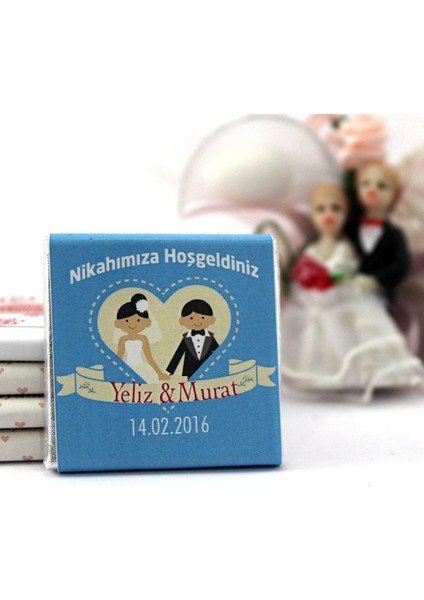 Nikah Çikolatası Kişiselleştirilebilir El Yapımı Madlen Çikolata Nkk6 150 Adet