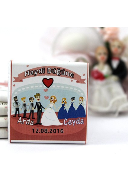 Nikah Çikolatası Kişiselleştirilebilir El Yapımı Madlen Çikolata NKK18 150 Adet