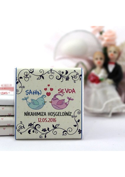 Nikah Çikolatası Kişiselleştirilebilir El Yapımı Madlen Çikolata NKK21 150 Adet