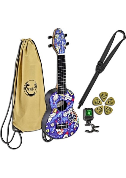 K2-SP Keiki Sopranino Ukulele Set (Spaceman)