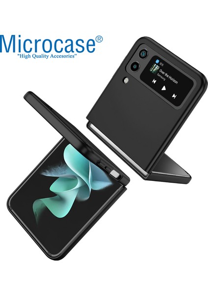 Samsung Galaxy Z Flip 3 Yüzük Standlı Plastik Kılıf - Siyah AL3163 modelleri