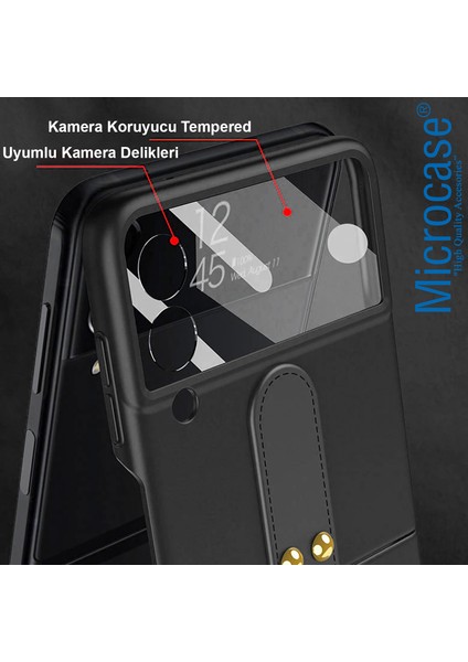 Samsung Galaxy Z Flip 3 Yüzük Standlı Plastik Kılıf - Siyah AL3167 indirimleri