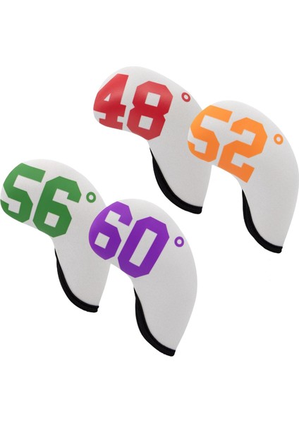 4 Adet Golf Demir Başlık Neopren Neopren Kaymaz Kulüp Kafası Koruma Beyaz (Yurt Dışından)