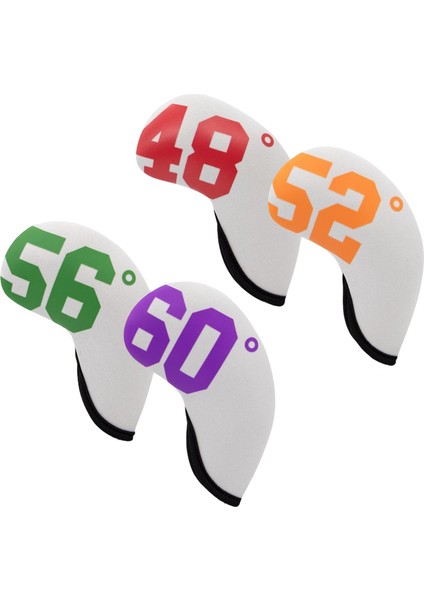 4 Adet Golf Demir Başlık Neopren Neopren Kaymaz Kulüp Kafası Koruma Beyaz (Yurt Dışından)