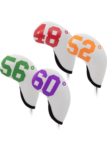 4 Adet Golf Demir Başlık Neopren Neopren Kaymaz Kulüp Kafası Koruma Beyaz (Yurt Dışından)