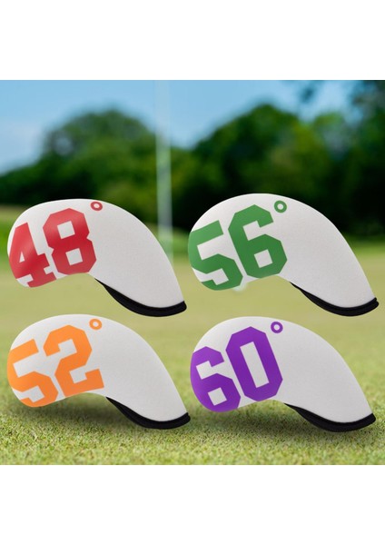 4 Adet Golf Demir Başlık Neopren Neopren Kaymaz Kulüp Kafası Koruma Beyaz (Yurt Dışından)