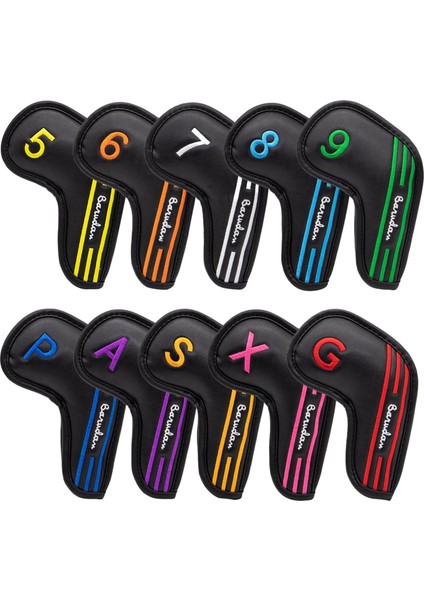 10 Adet Golf Demir Kafa Kapakları Golf Kulüpleri Için Ayarlanmış Ütüler Premium Pu Headcovers (Yurt Dışından) fiyatları