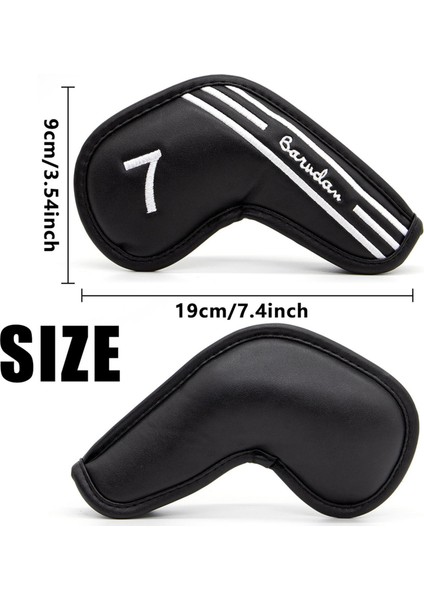 10 Adet Golf Demir Kafa Kapakları Golf Kulüpleri Için Ayarlanmış Ütüler Premium Pu Headcovers (Yurt Dışından) indirimleri