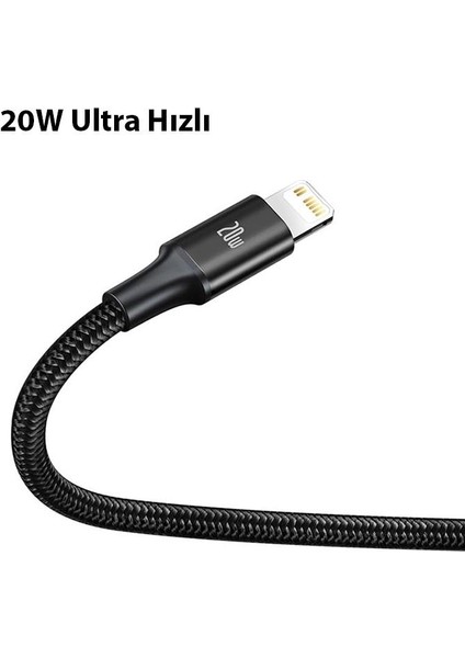 1.5 Metre 20W 3in1 Type C, Iphone Lightning ve Micro Ultra Hızlı Şarj ve Data Kablosu