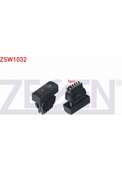 Renault 19 1988 - 2001 Kapı Kilit Anahtarı 5 Pin Kırmızı Işık 7700817336