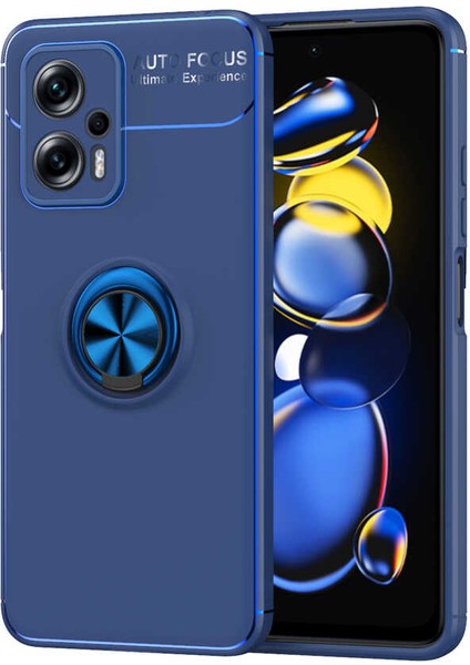 Xiaomi Poco X4 Gt Kılıf Ravel Silikon Yüzüklü Mıknatıslı Kamera Korumalı Lacivert