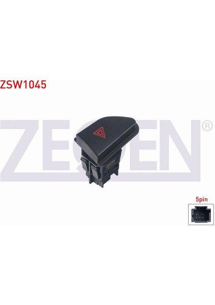 Renault Clıo Iv - Captur 2012 - / Dacıa Duster 2012 - Flaşör Anahtarı 5 Pin Kırmızı Işık 252907372R