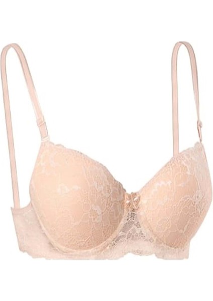 Kadın Slikonlu Dolu Dantelli Sütyen E-1154 - Ten - 75