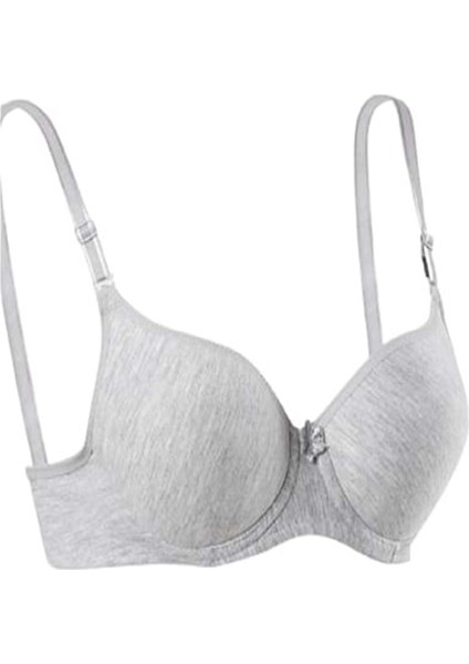Kadın Slikonlu Dolu Düz Sütyen E-1151 - Gri - 85